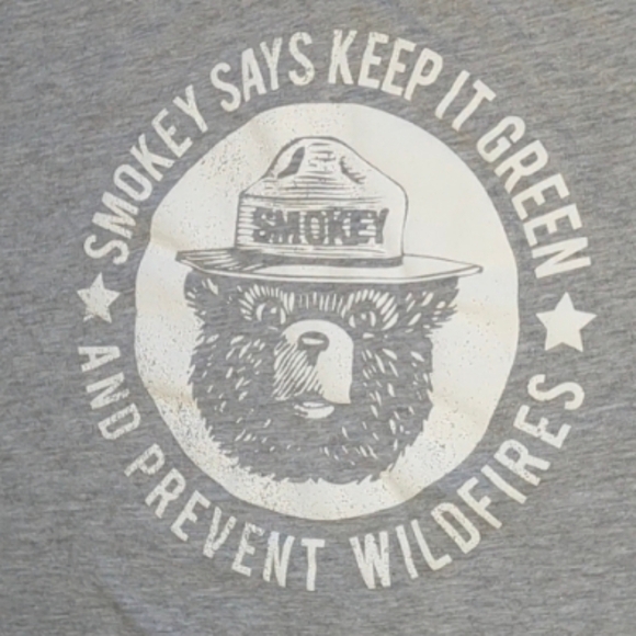 Unisex Smokey Bear Keep Green Gray Prevent Wild Fires Crop Top Size Med 420 - Picture 2 of 6